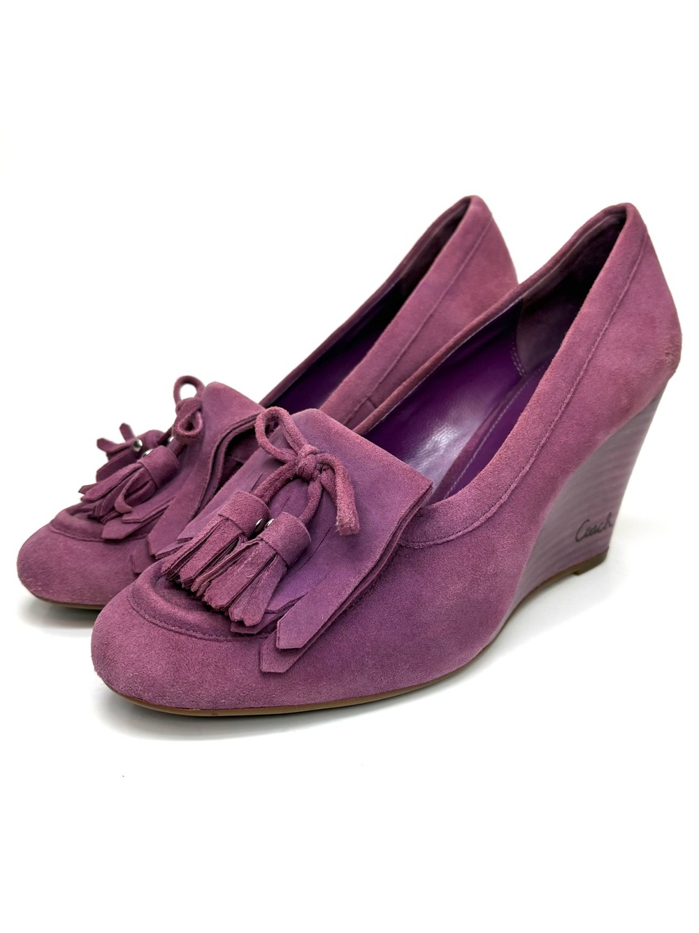 Coach Purple Suede Wedges | 5.5